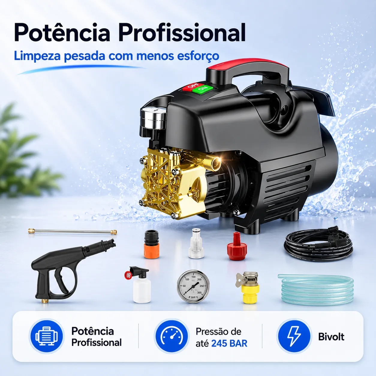 Potência profissional e limpeza pesada